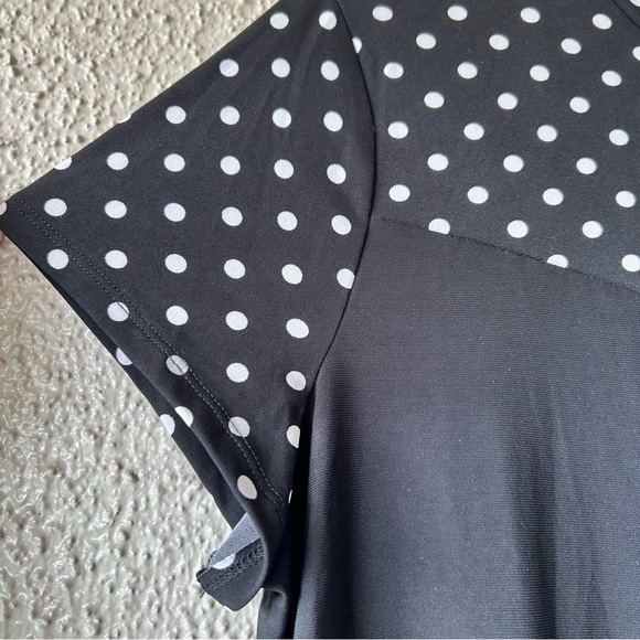 DIANA BELLE short sleeve top black and white polka dots with tie on the side - Picture 6 of 6